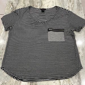 Pinkmelo striped short sleeve pocket tshirt